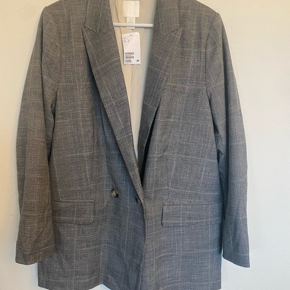 H&M Oversized Plaid Blazer